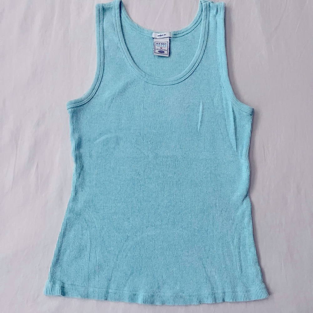 Old Navy tank top in light blue-green, size M